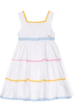 PATACHOU Popeline-Kleid mit gestrickten Streifen