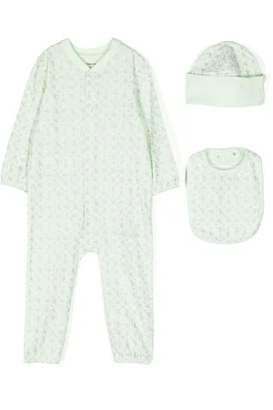Calvin Klein Strampler mit Logo-Print im Metallic-Look (3er-Set)