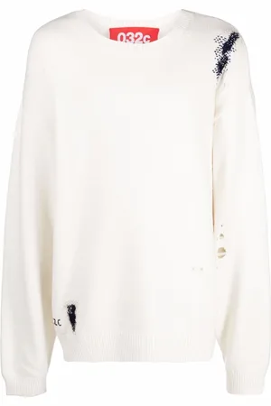 032c Strickpullover mit Logo-Stickerei