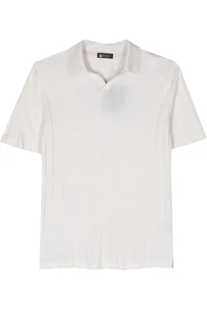 COLOMBO Seiden-Poloshirt mit offenem Kragen