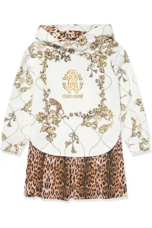 Roberto Cavalli Kleid im Layering-Look mit Ketten-Print