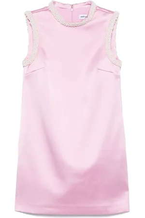 Self-Portrait Satin-Minikleid mit Perlenborte