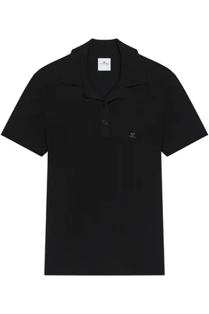 Courrèges Geripptes Poloshirt