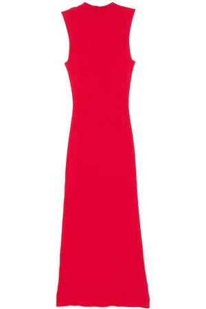 ROTATE Midikleid aus geripptem Strick