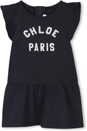 Chloé Kleid mit Logo-Stickerei