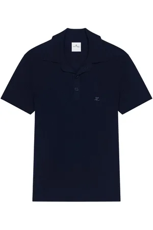 Courrèges Geripptes Poloshirt