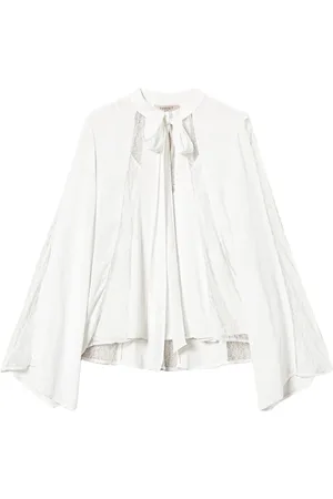 Twin-Set Kreppbluse mit Spitzendetail