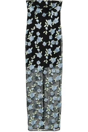 ROTATE Flower Mesh-Maxikleid