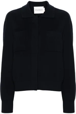 Closed Gerippter Cardigan mit Polokragen