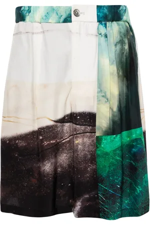 Taakk Seidenshorts mit Patchwork-Print