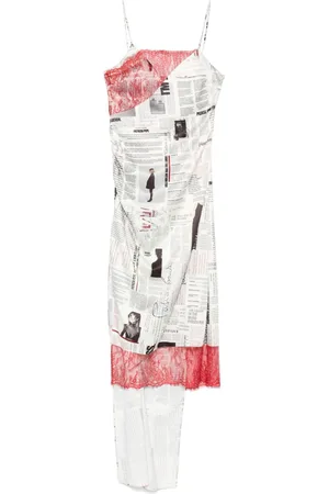 Patrizia Pepe Midikleid mit Zeitungs-Print
