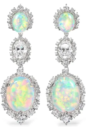 Anabela Chan 18kt Sky Opal Weißgoldhängeohrringe