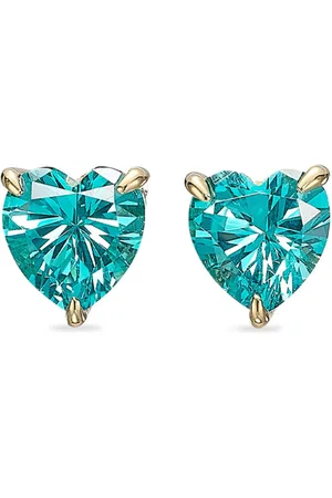 Anabela Chan Midi Paraiba Heart Ohrstecker aus 18kt -Vermeil