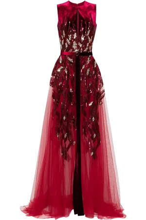 Saiid Kobeisy Besticktes Samtkleid