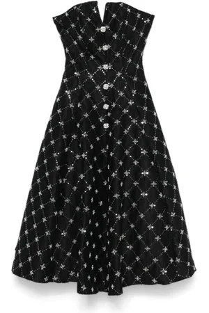 NISSA Besticktes Jacquard-Midikleid