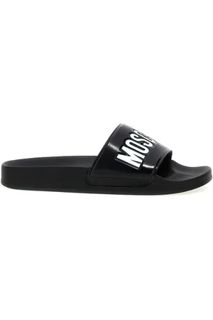 Moschino Pantoletten mit Logo-Print