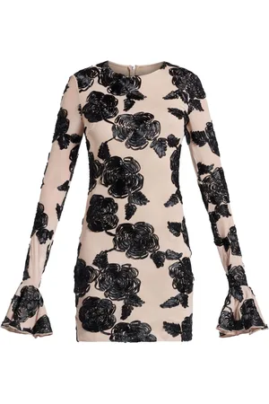 ROTATE Minikleid aus Mesh mit Blumen