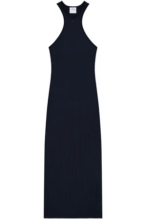 Courrèges Geripptes Scuba Strickkleid