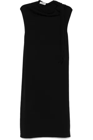 Jil Sander Fein gestricktes Midikleid mit Drapierung