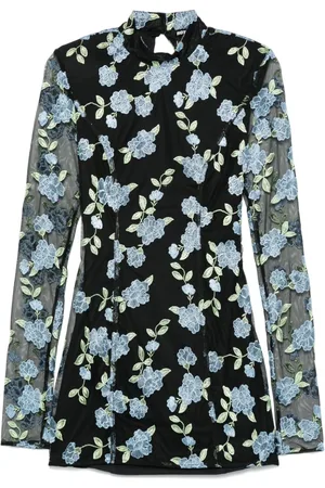 ROTATE Langärmeliges Minikleid aus Mesh