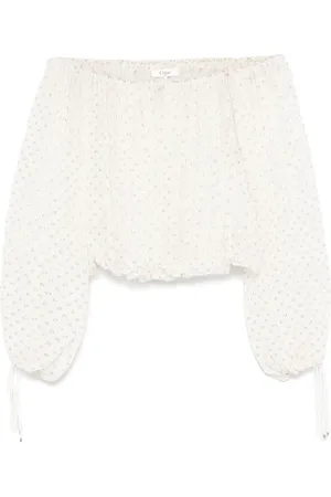 Chloé Schulterfreie Bluse aus Jacquard