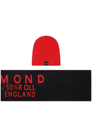 John Richmond Beanie-Set mit Logo-Patch