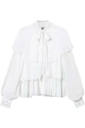 Twin-Set Georgette-Bluse mit Spitzendetail