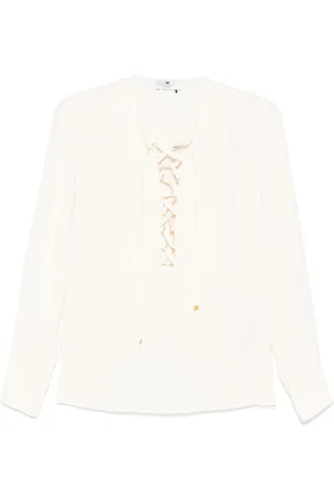 Elisabetta Franchi Georgette-Bluse mit Schnürung