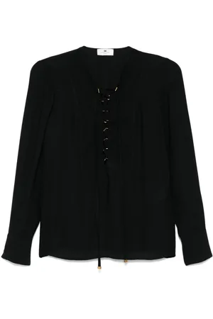 Elisabetta Franchi Georgette-Bluse mit Schnürung
