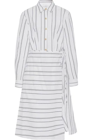 ROSETTA GETTY Asymmetrisches Kleid mit Streifen