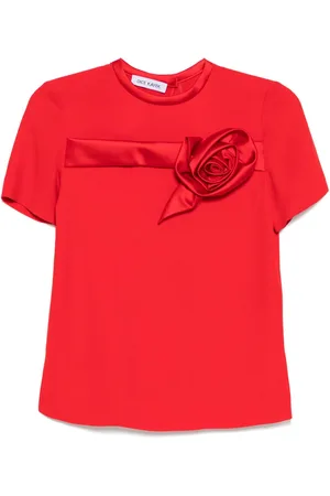 DICE KAYEK T-Shirt mit Rosenstickerei