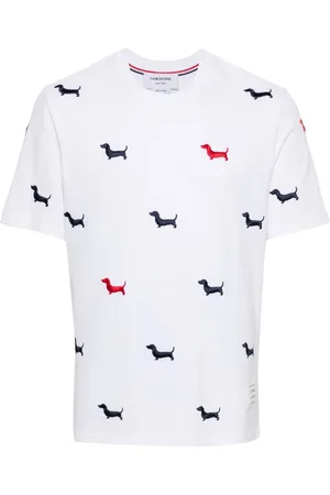 Thom Browne T-Shirt mit aufgesticktem Hund