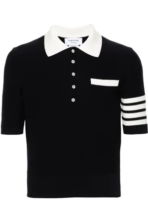 Thom Browne Gestricktes 4-Bar Poloshirt