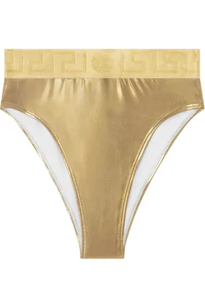 VERSACE Greca Border Bikinihöschen im Metallic-Look