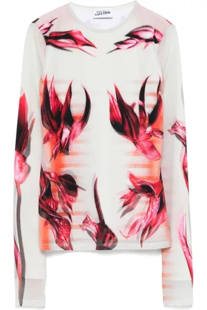 Jean Paul Gaultier Oberteil im Layering-Look mit Print