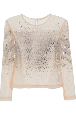 ERMANNO SCERVINO Top aus Tüll mit Kristallen