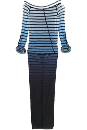 Jean Paul Gaultier Gestreiftes Maxikleid