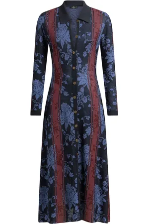 Etro Maxi-Cardigan mit Blumenjacquard