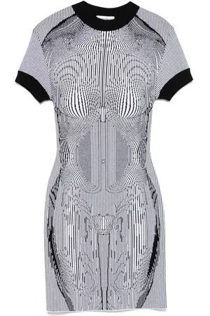 Jean Paul Gaultier Minikleid mit Anatomy-Intarsie