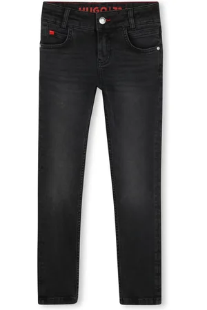 HUGO BOSS Tapered-Jeans mit Logo-Patch