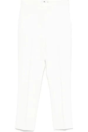 Elisabetta Franchi Hose aus Krepp mit Logo-Schild