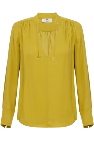 Elisabetta Franchi Georgette-Bluse mit Logo-Anhänger