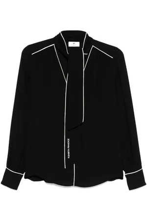 Elisabetta Franchi Paspelierte Bluse mit Schleifenkragen
