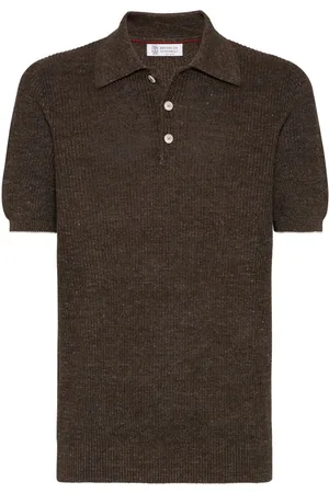 Brunello Cucinelli Poloshirt aus geripptem Strick