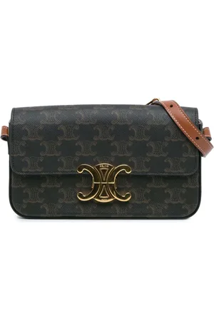 Céline 2022 Triomphe Claude Schultertasche aus beschichtetem Canvas