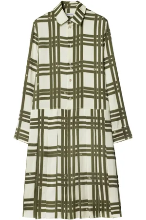 Burberry Seidenkleid mit Schleifen-Check