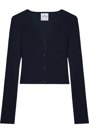 Courrèges Fein gerippter Cropped-Cardigan