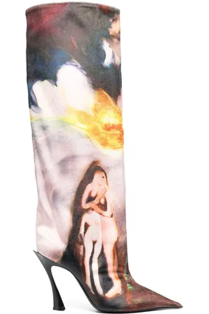 MUGLER X Ambera Wellmann Stiefel mit Print 95mm