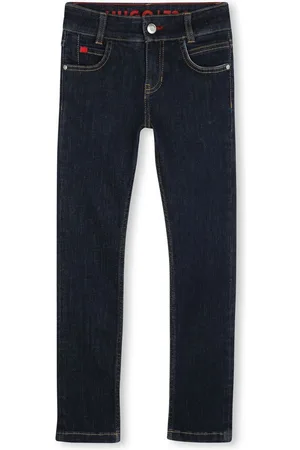 HUGO BOSS Tapered-Jeans mit Logo-Patch