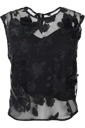 ROTATE Top aus Mesh mit Blumen